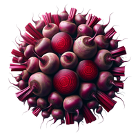 A artistic circular arrangement of beetroots 