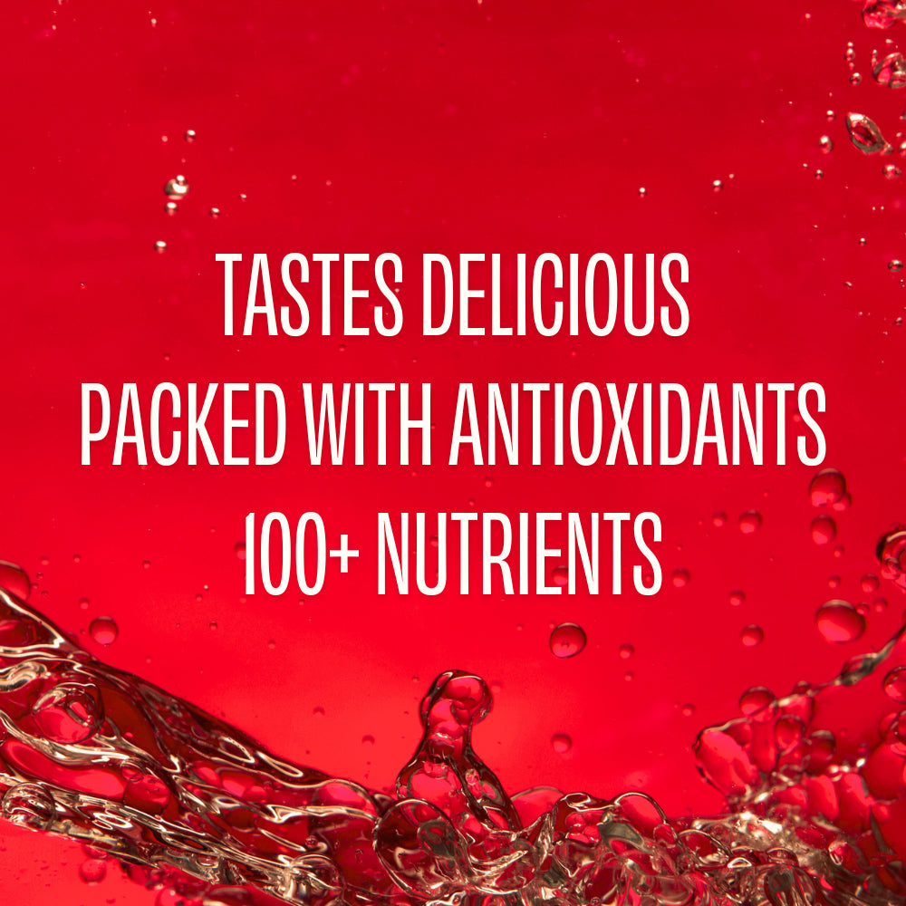 Tastes Delicious. Packed with antioxidants. 100+ Nutrients