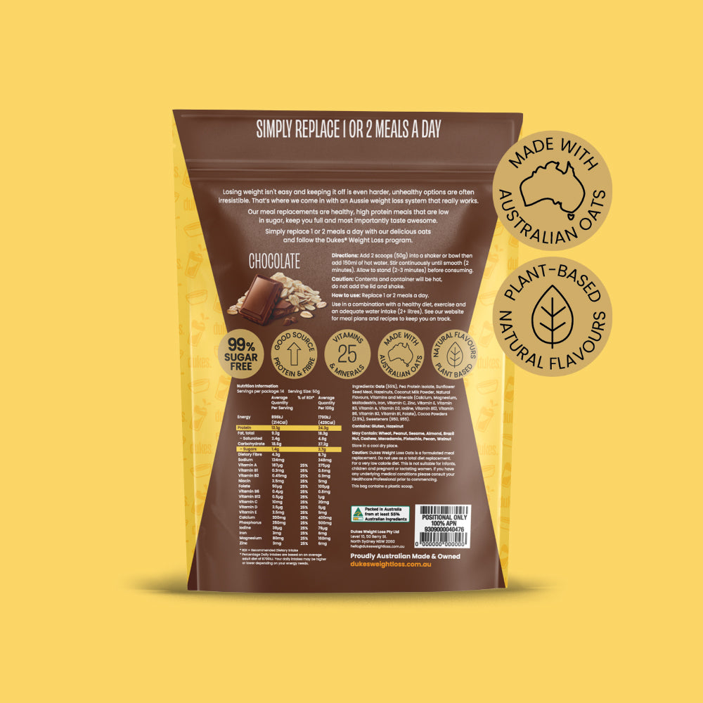 Back of Chocolate Shake Bag